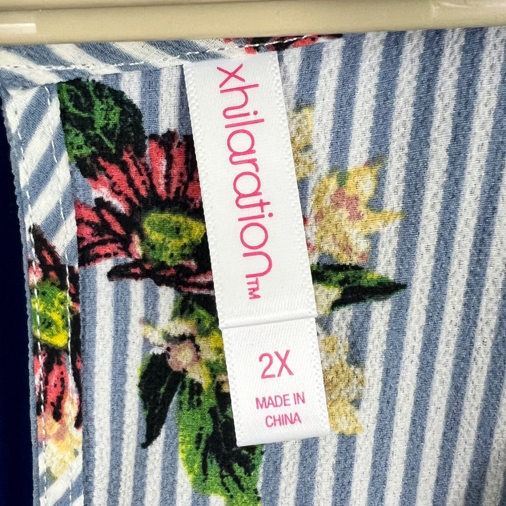 SOLD! •Like New |•XHILARATION•| Pretty Floral Striped Slit Maxi Romper Dress - Picture 11 of 14